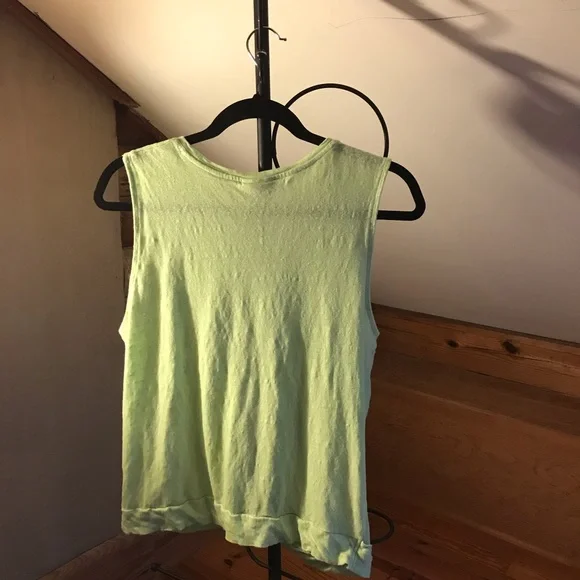 J. Jill Lime Green Linen Twist Front Sleeveless Top, EUC, L - Picture 2 of 10